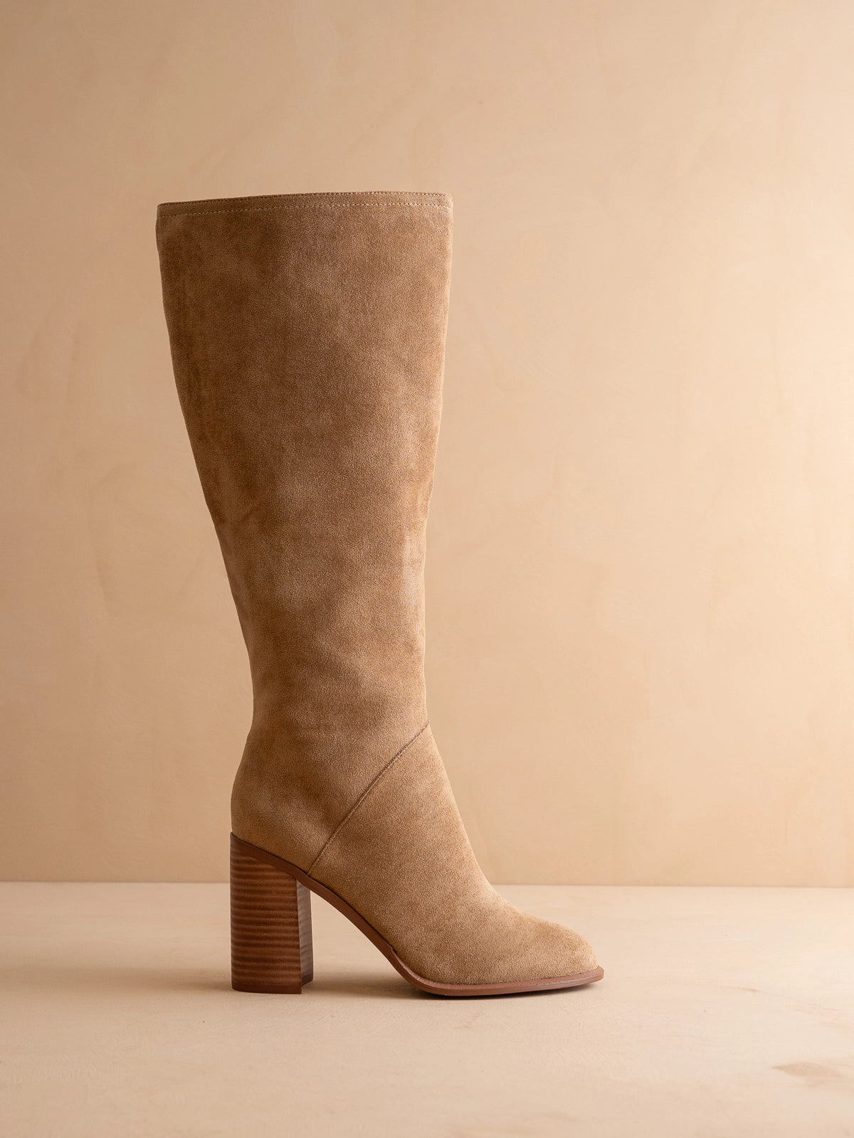 The Shiloh | Latte Knee High Block Heel Boot