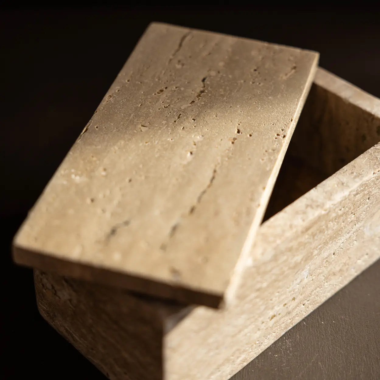 Travertine Lidded Box