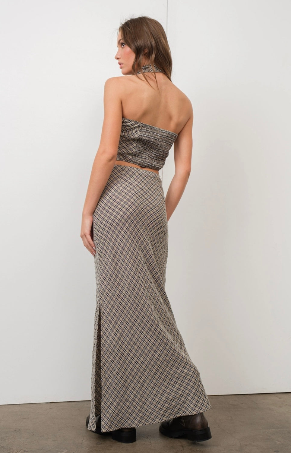 Jessi Plaid Maxi Skirt
