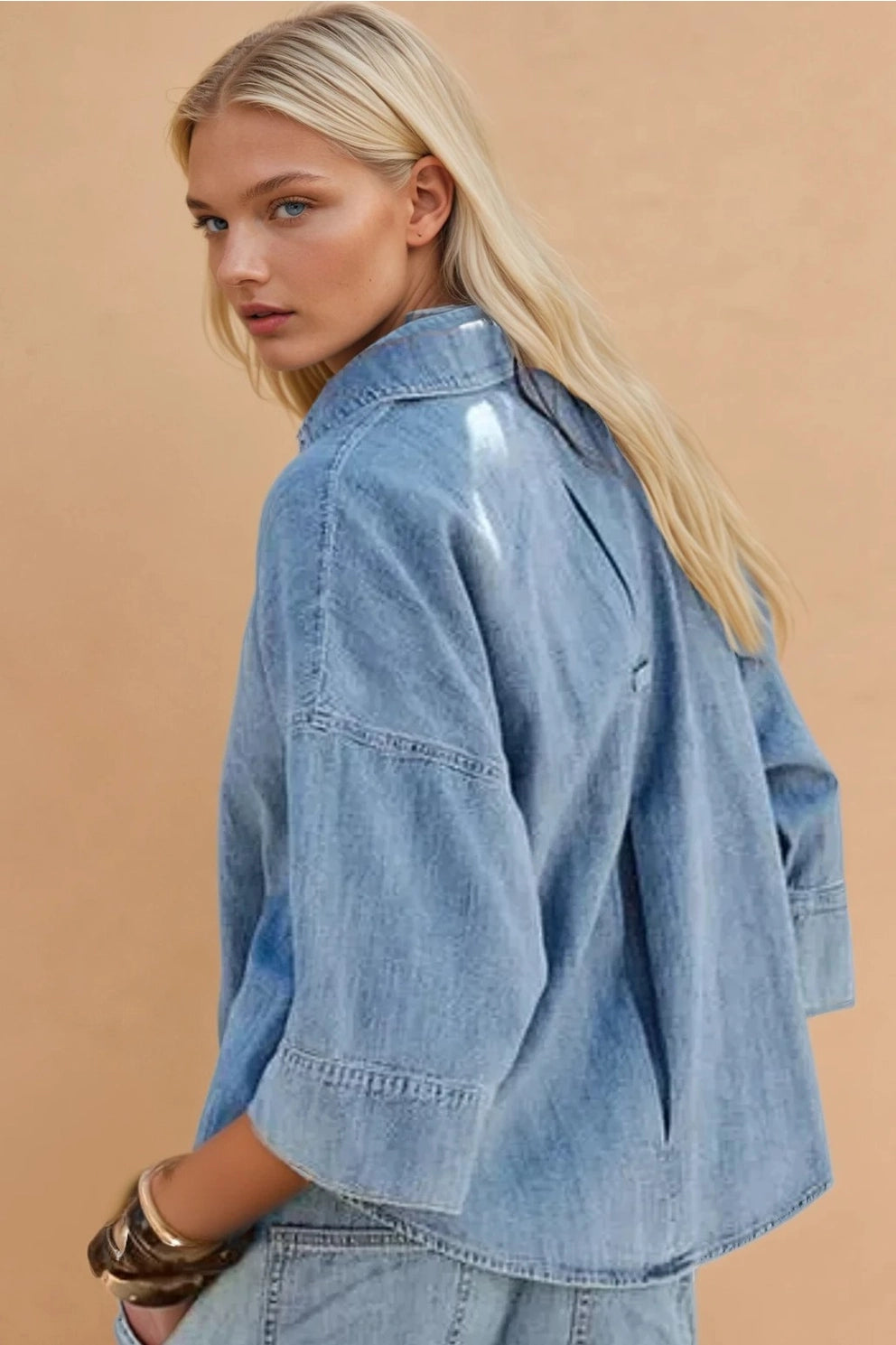 Oversized Denim Shirting