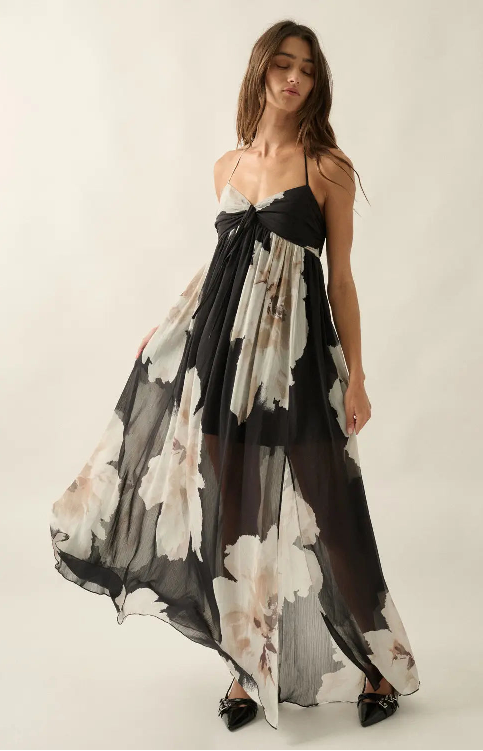 Empire Halter Pocket Maxi Dress S Empire Halter Pocket Maxi Dress S