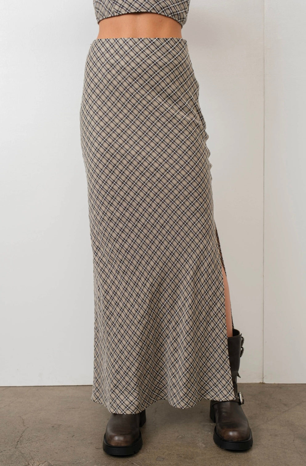 Jessi Plaid Maxi Skirt