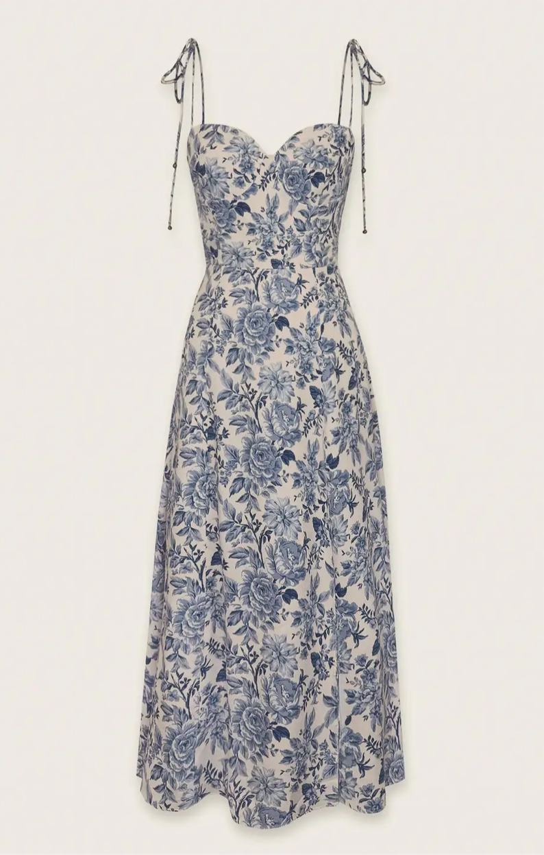 Au Revoir Empire Sweetheart Tiered Midi Dress
