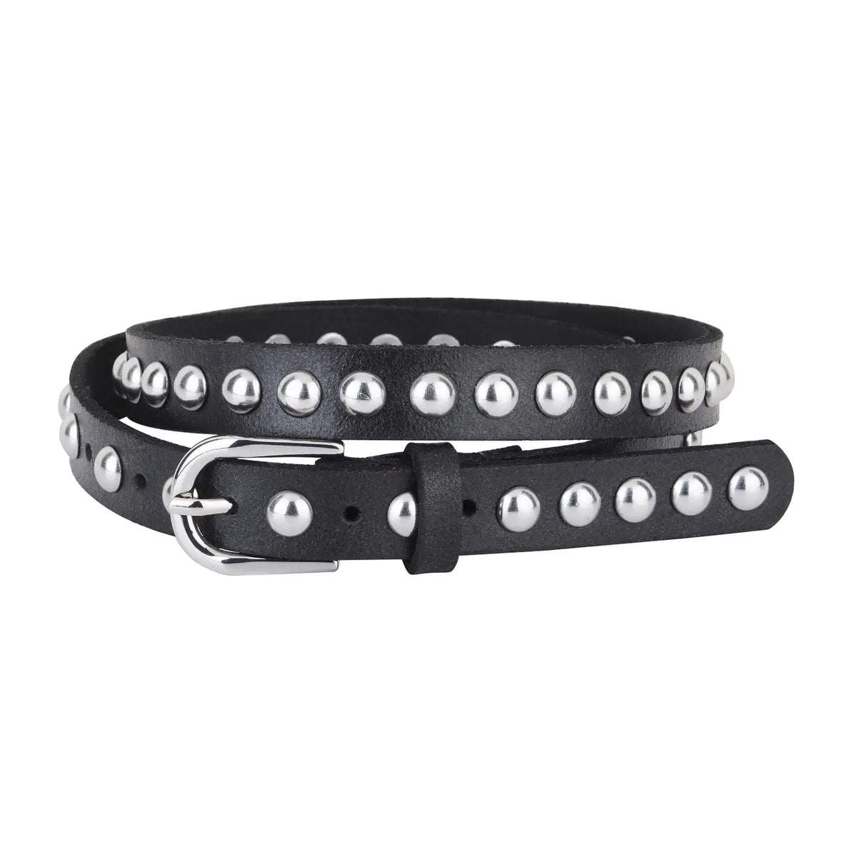 Skinny Punk Rock Studded Leather Belt