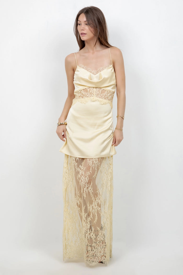 Lace Combo Satin Dress