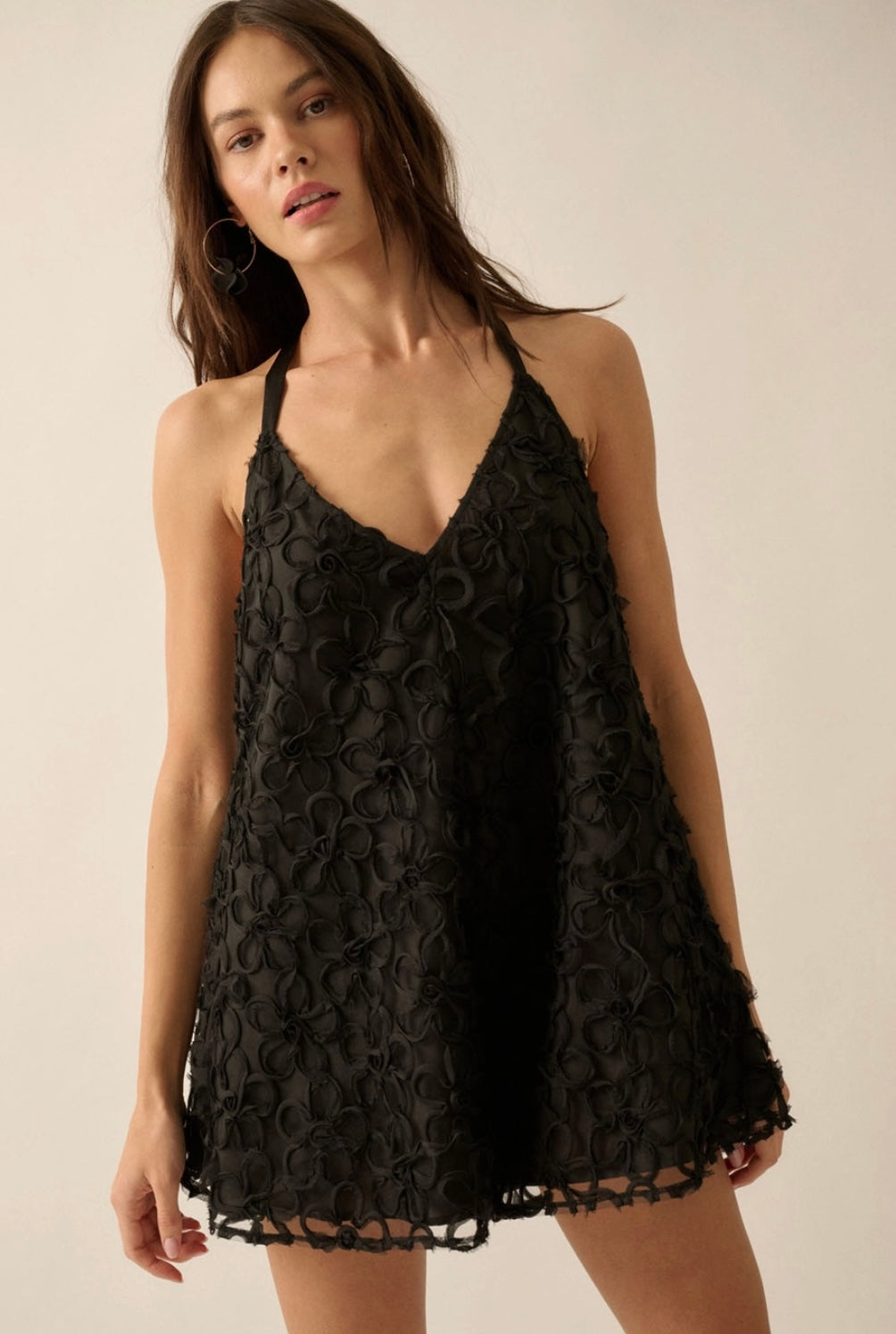 Floral Net Wide-Leg Open-Back Romper