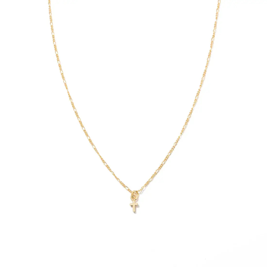 24K Gold Dainty Cross Pendant Necklace