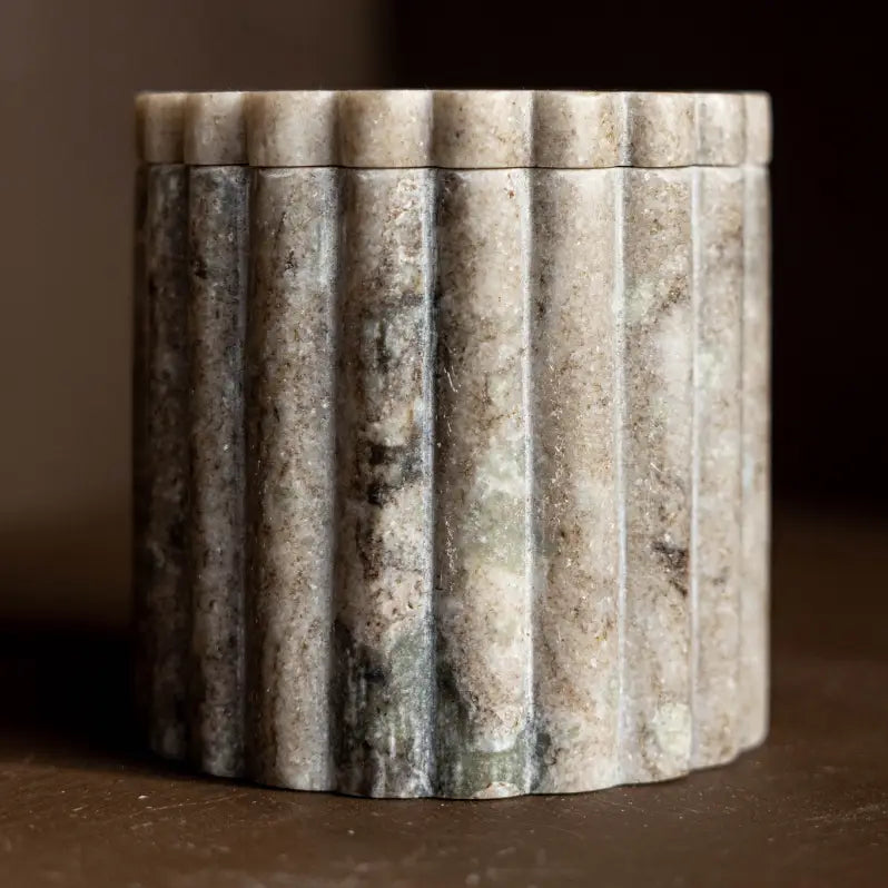 Gray Marble Fluted Jar