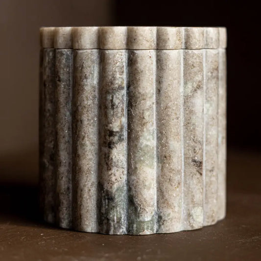 Gray Marble Fluted Jar