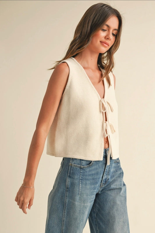 Kitty Tie Front Top
