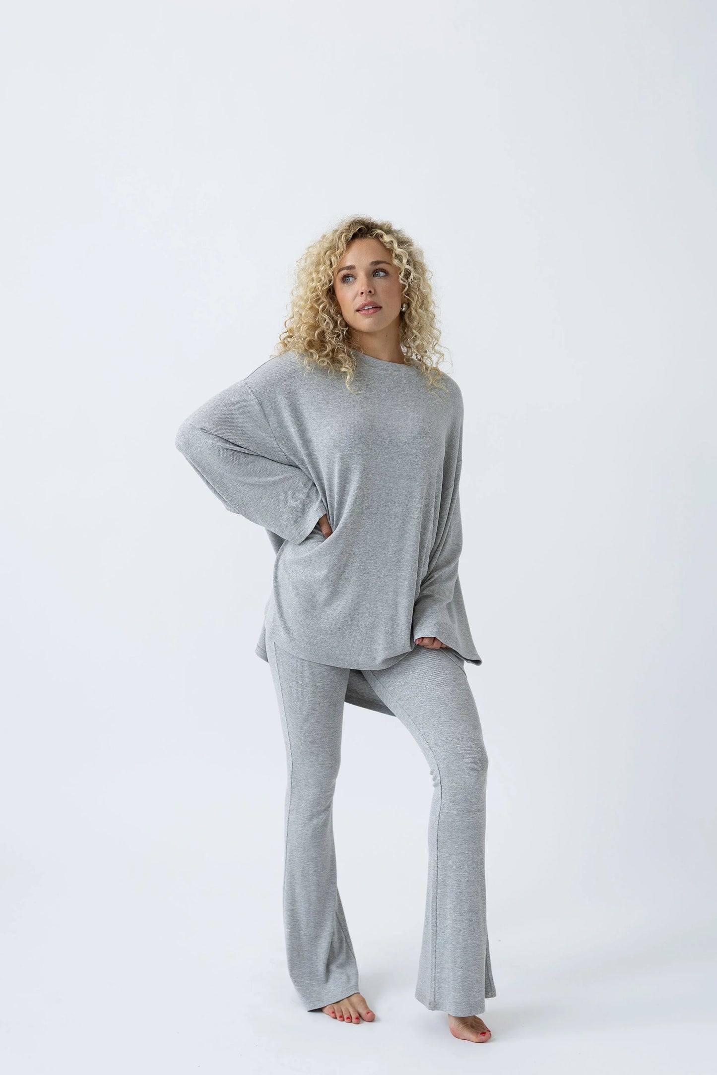All weekend long pant set (Grey)