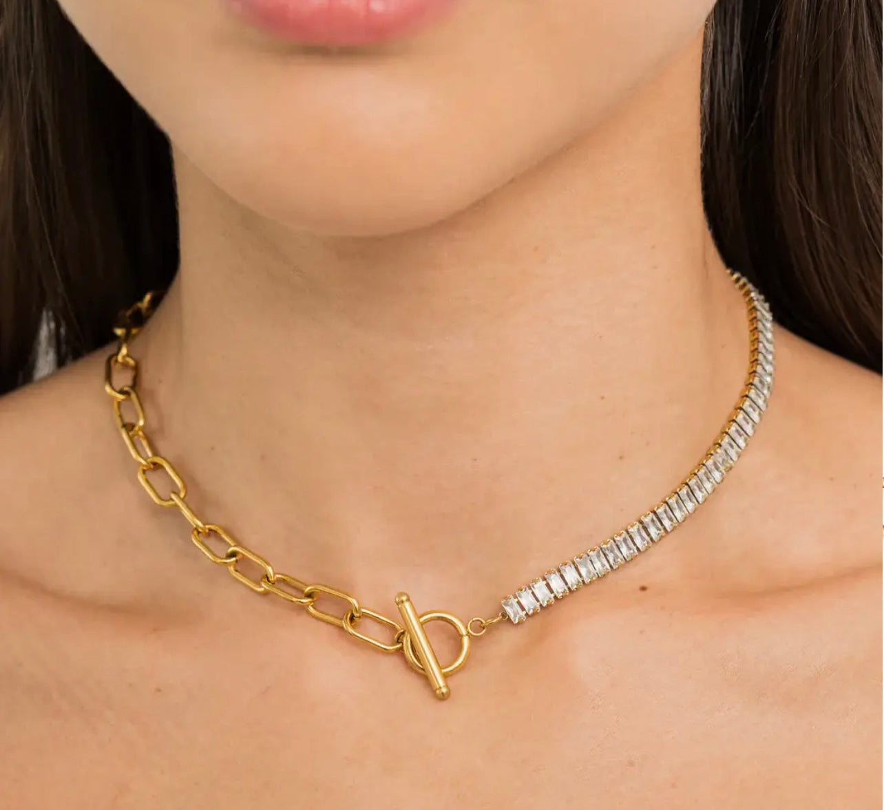 Tennis & Paperclip Necklace