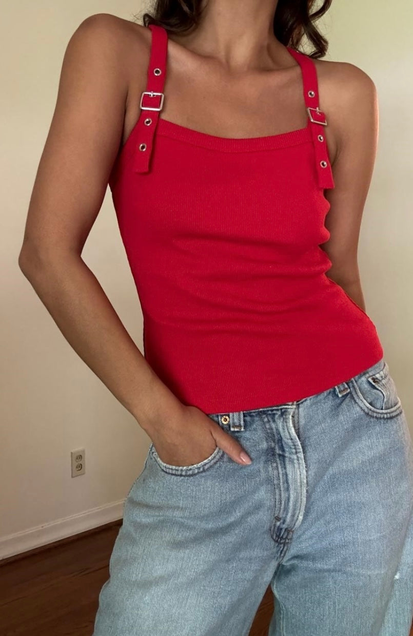 Jenny Buckle Top (red)