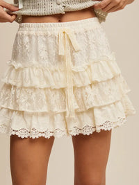 Lace Skort with Ruffle Details