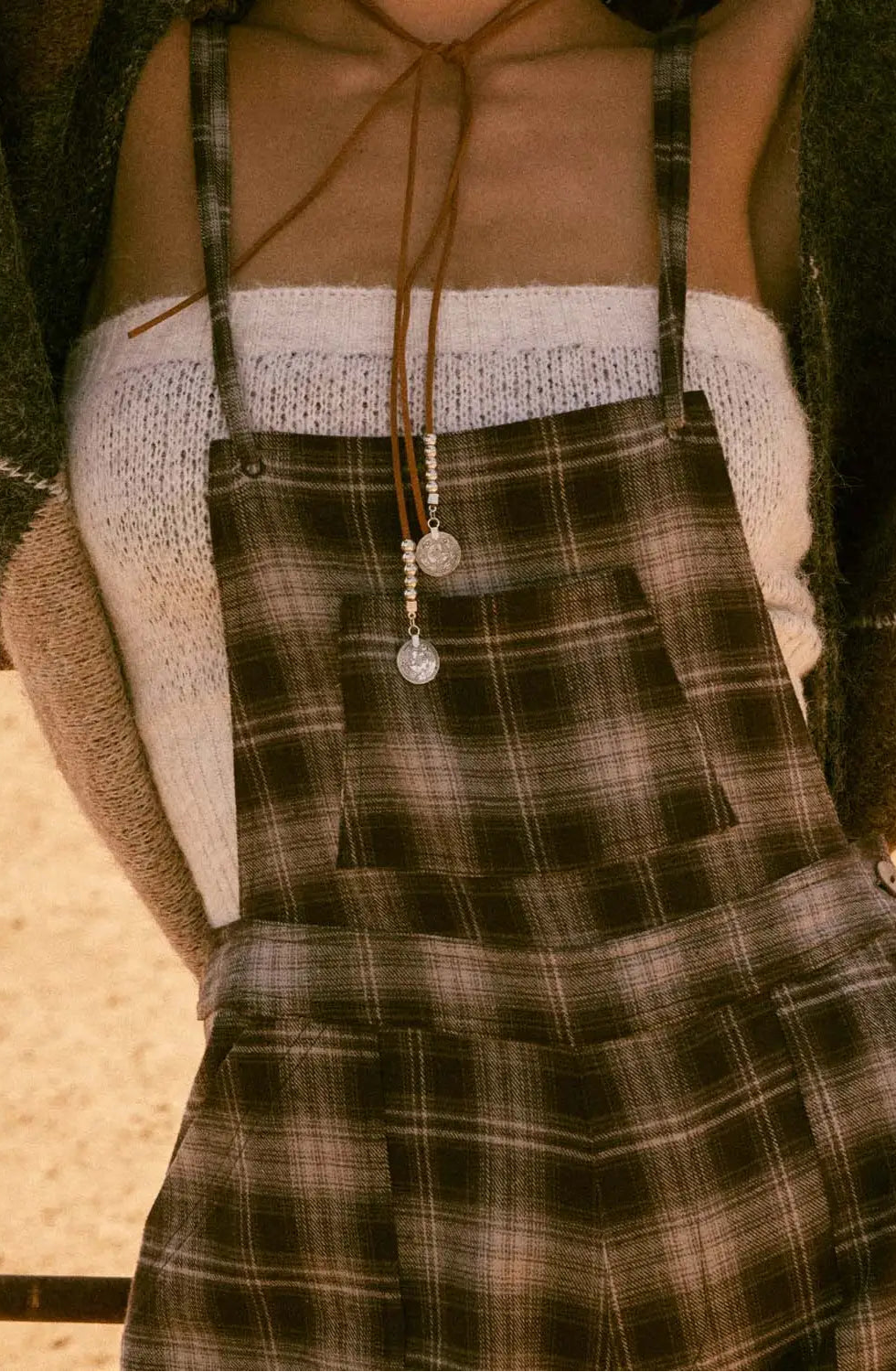 Beth Flannel Wide-Leg Overall