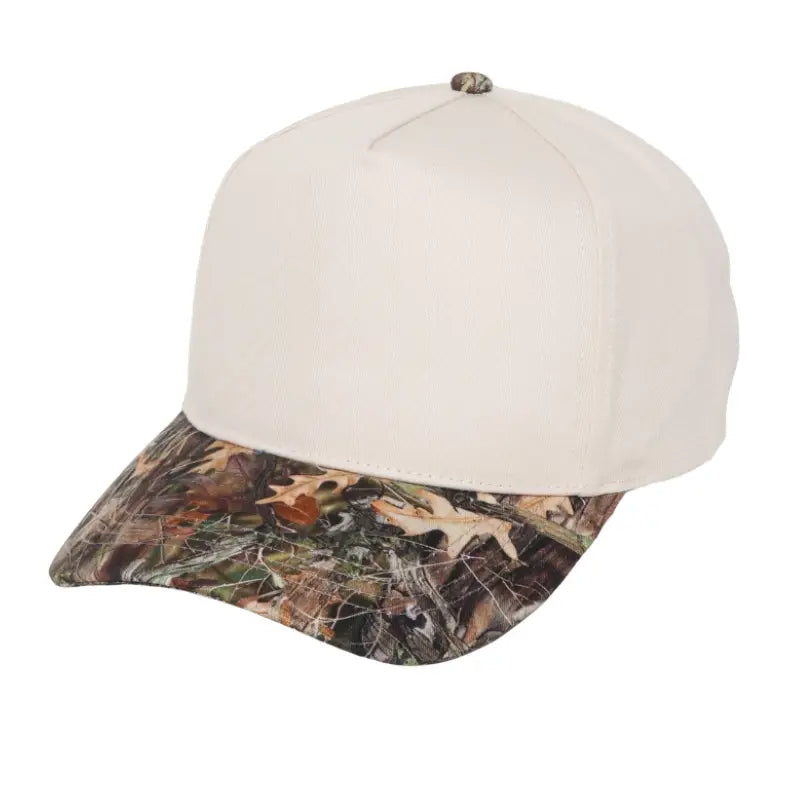 Camo Print Brim 5 Panel Baseball Cap