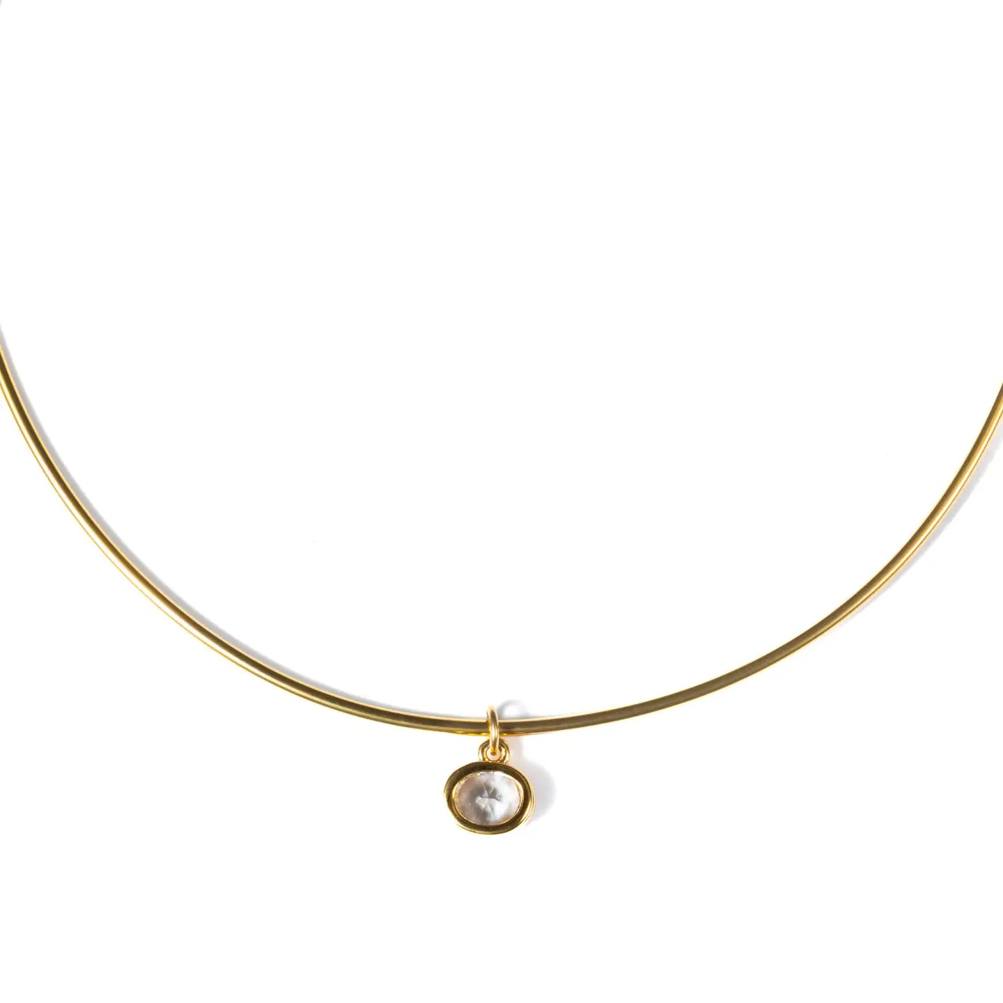Oval Crystal Collar Necklace
