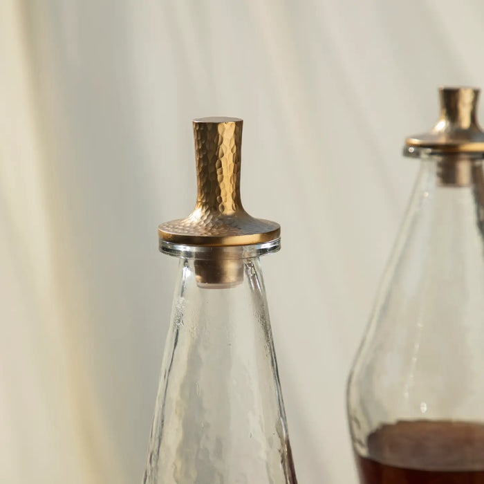 Pebbled Glass Tall Decanter