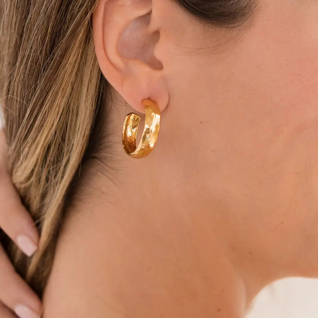 24K Hammered Hoops