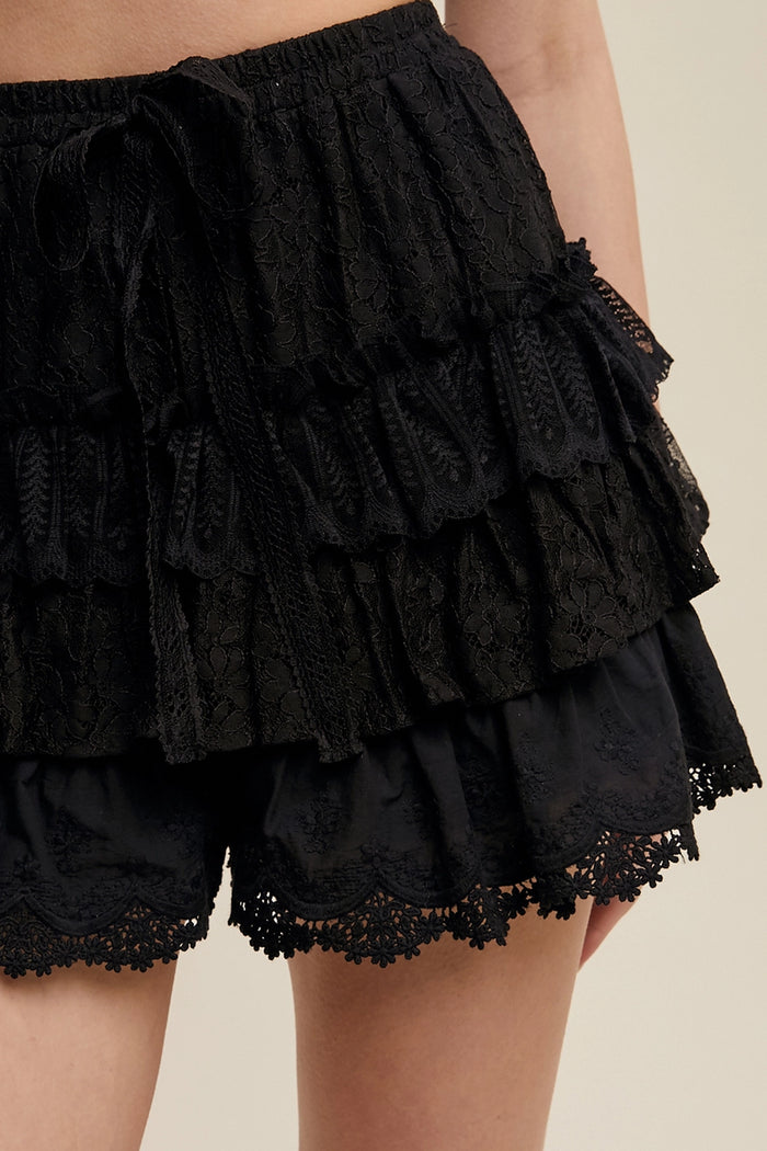 Lace Skort with Ruffle Details