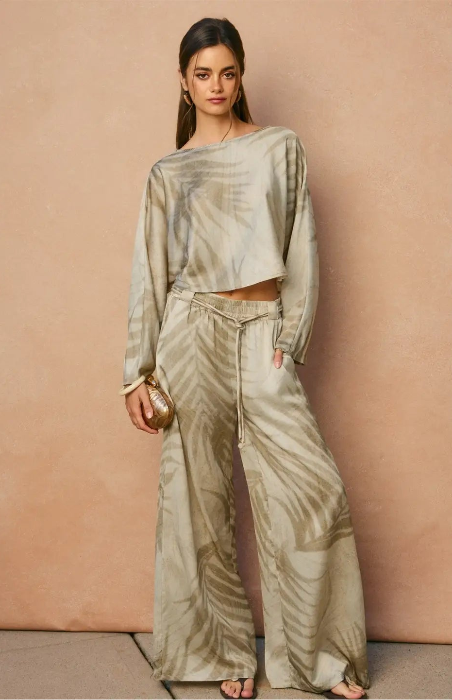 Seafoam Romance Sleeve Cropped Top