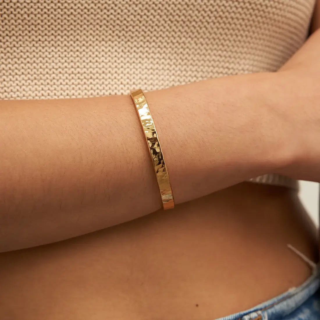 24K Hammered Bangle