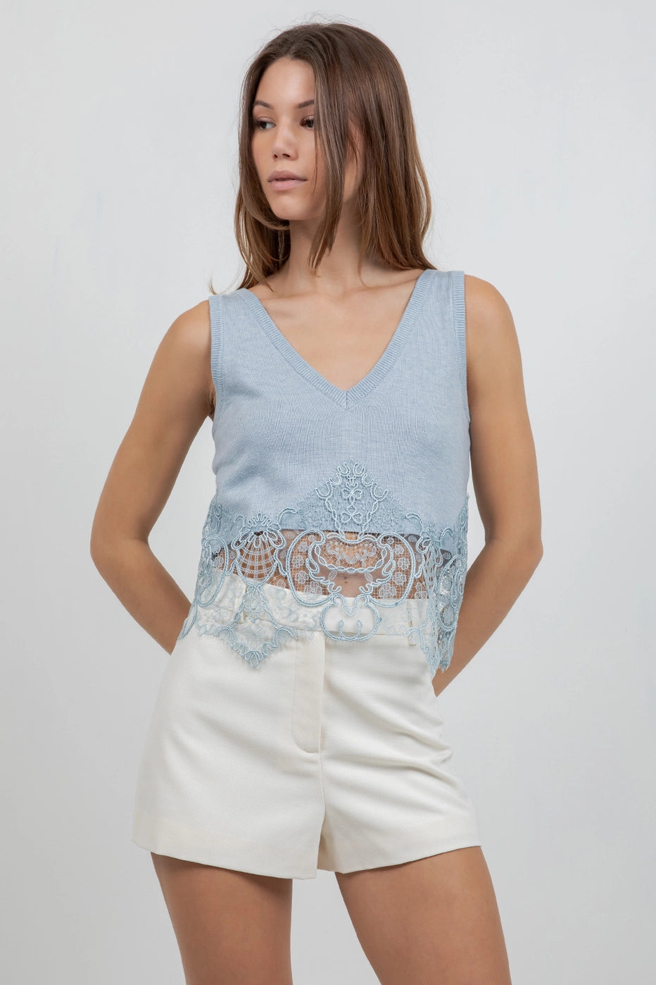 Knitted Lace Edge Top