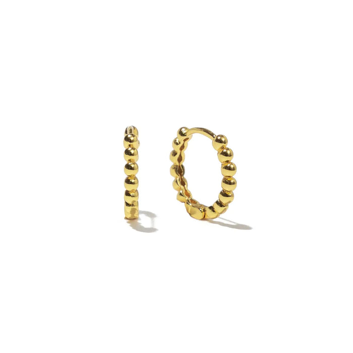 Dainty Beaded Hoops ￼