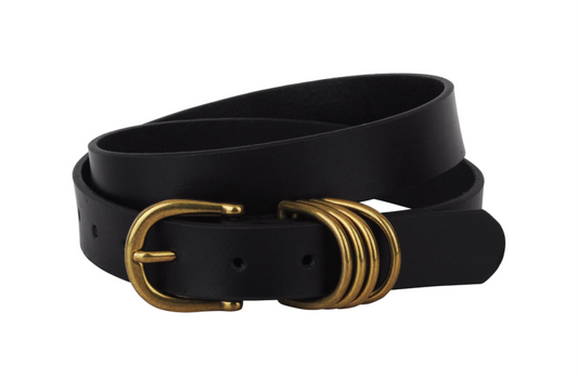 Multi D-Ring Genuine Leather Belt