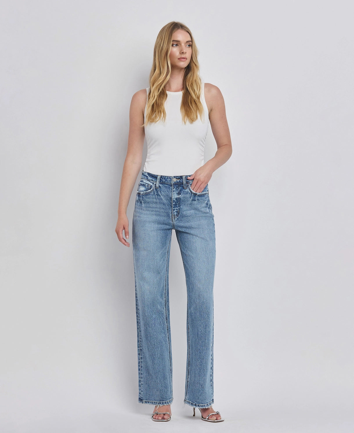 Claire 90's super high rise wide jeans