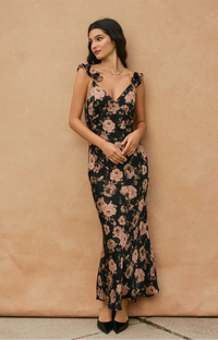 Ashen Rose Flutter Maxi Dress