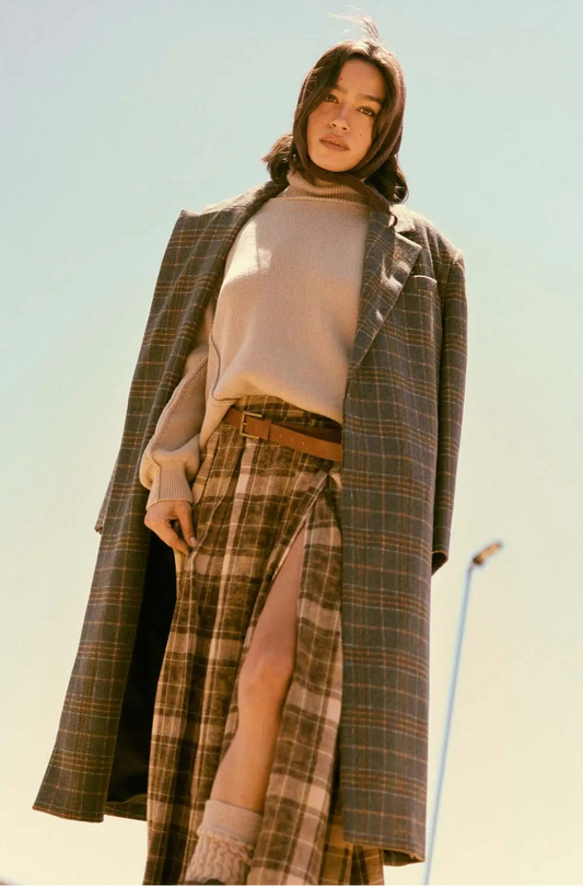 Nicole plaid double breasted blazer