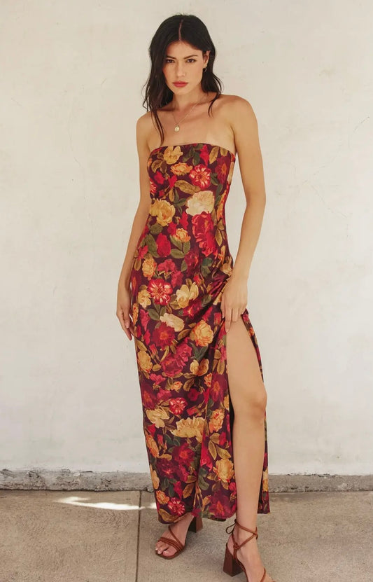 Florence Strapless Bias Cut Maxi Dress