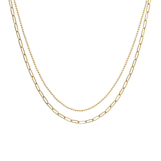Waterproof Gold Paperclip Layered Choker