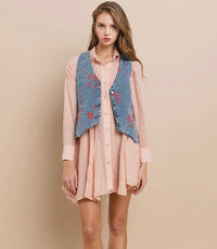 Vintage Floral Embroidered