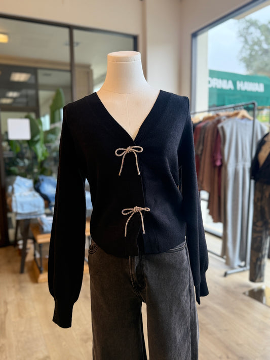 Black Bow Cardigan