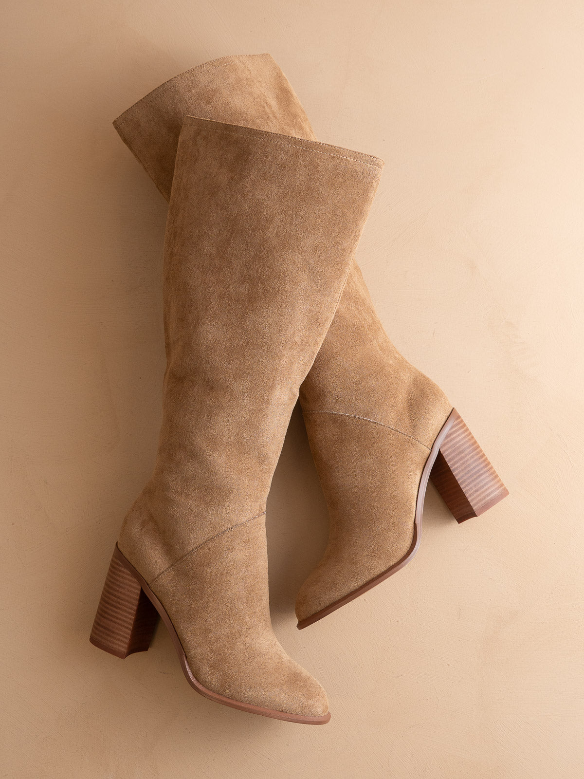 The Shiloh | Latte Knee High Block Heel Boot
