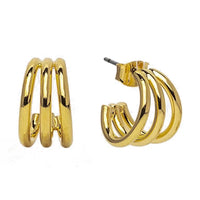Gold Triple Mini Hoops