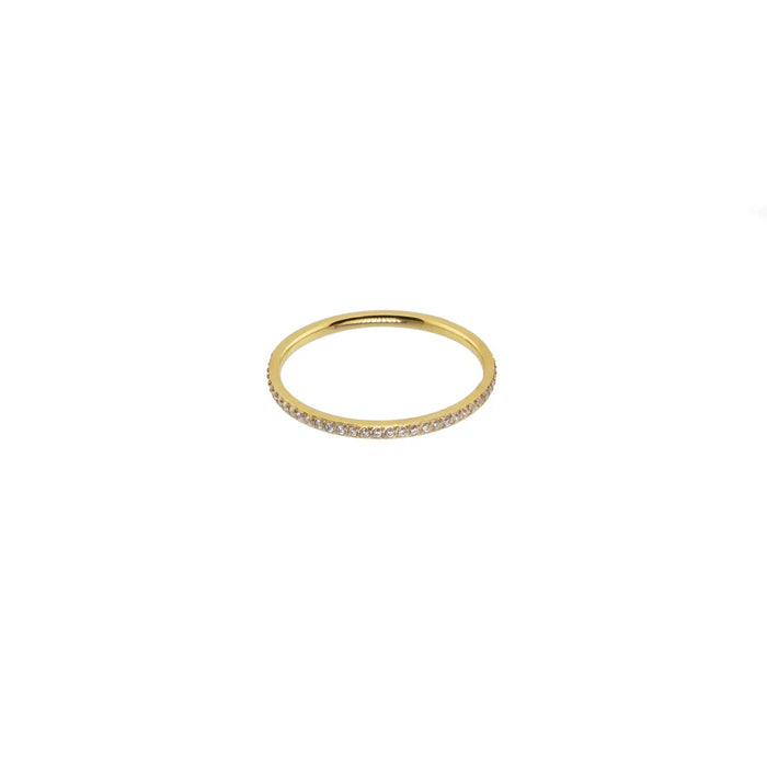 Gold Dainty Diamond Ring Band