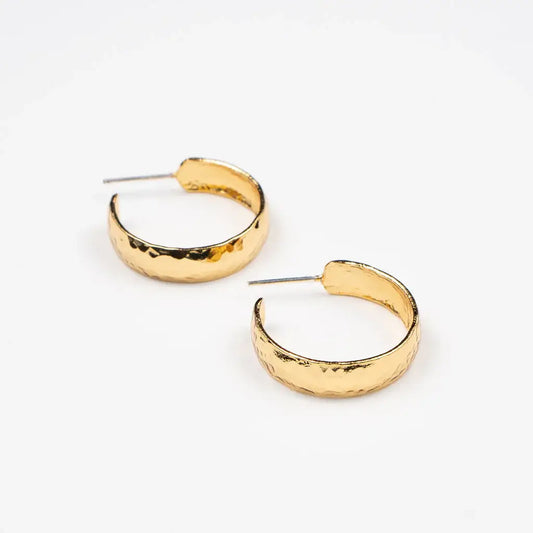 24K Hammered Hoops