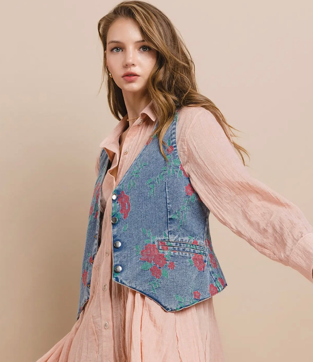 Vintage Floral Embroidered