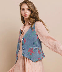 Vintage Floral Embroidered
