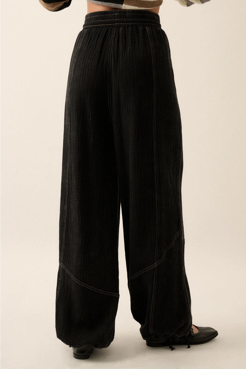 Mineral Washed Crinkle Cotton Parachute Pants