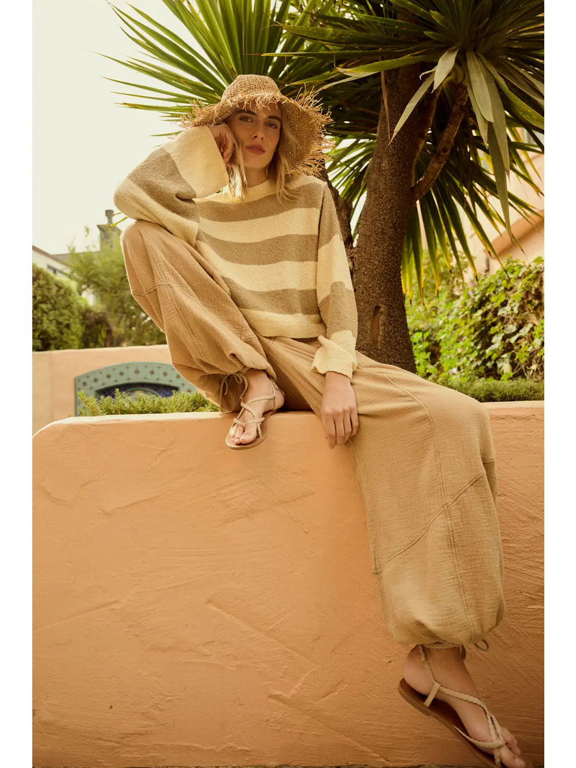 Mineral Washed Crinkle Cotton Parachute Pants