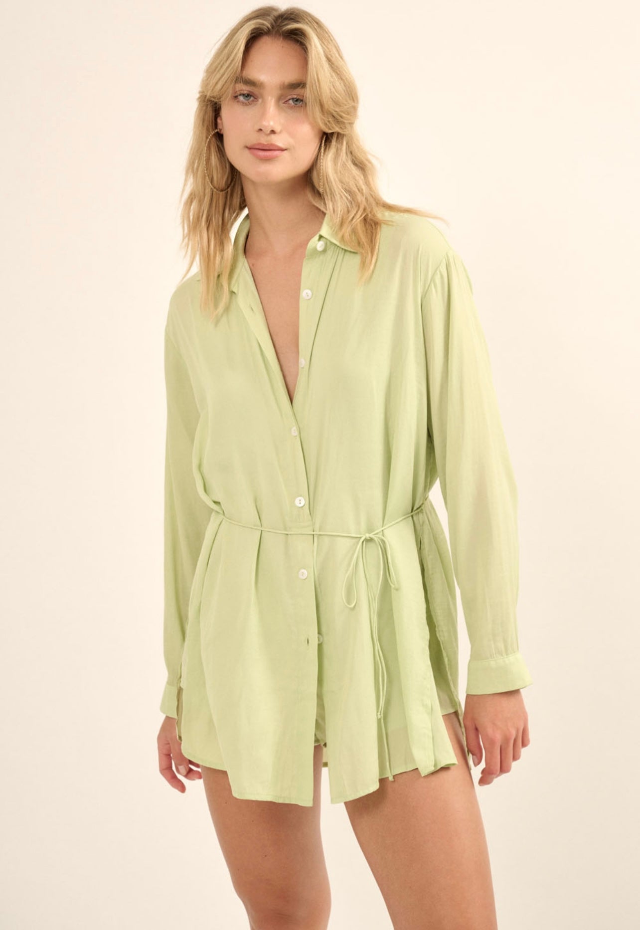 Lime Button Up Romper