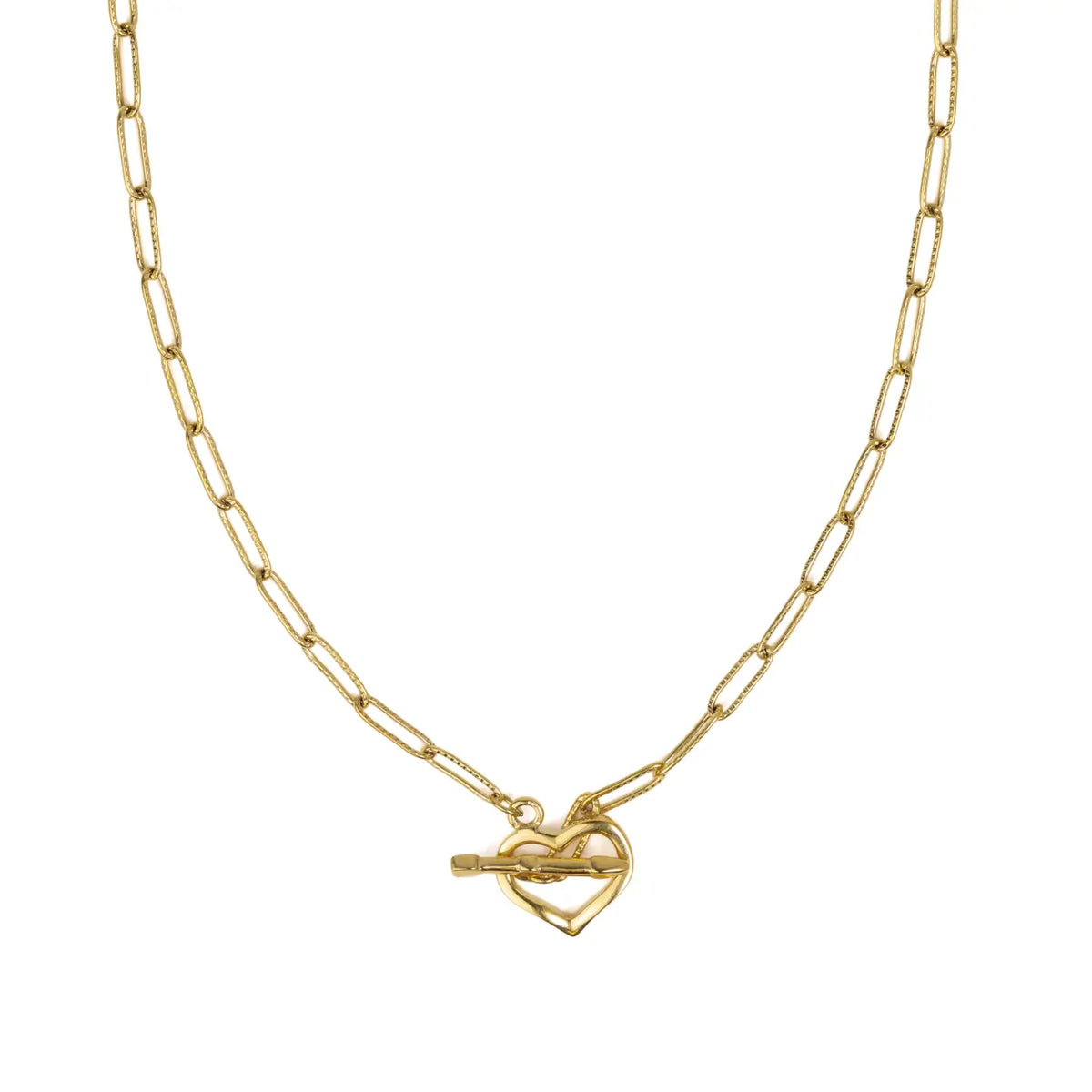 Gold Heart Toggle Necklace