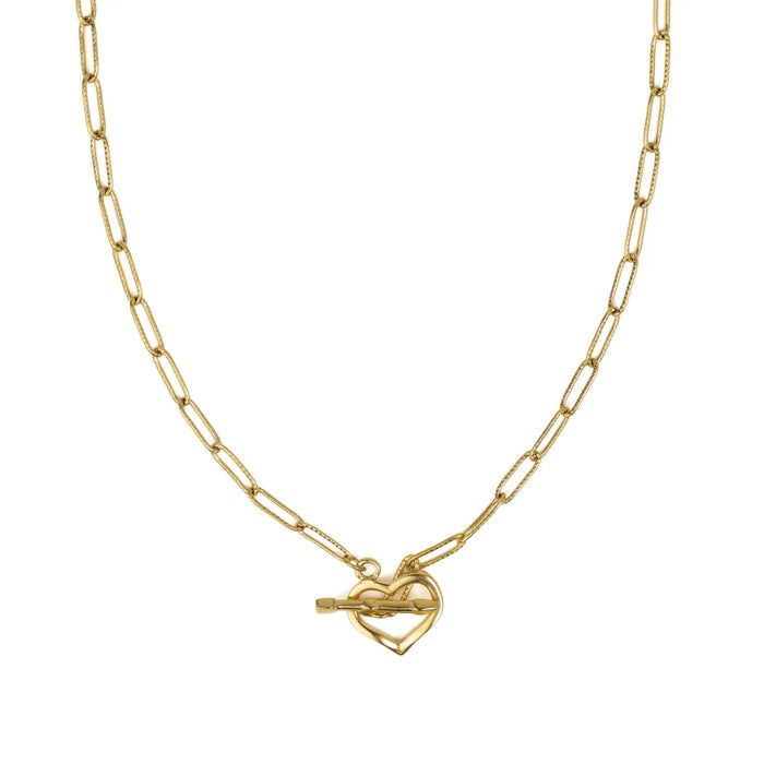 Gold Heart Toggle Necklace