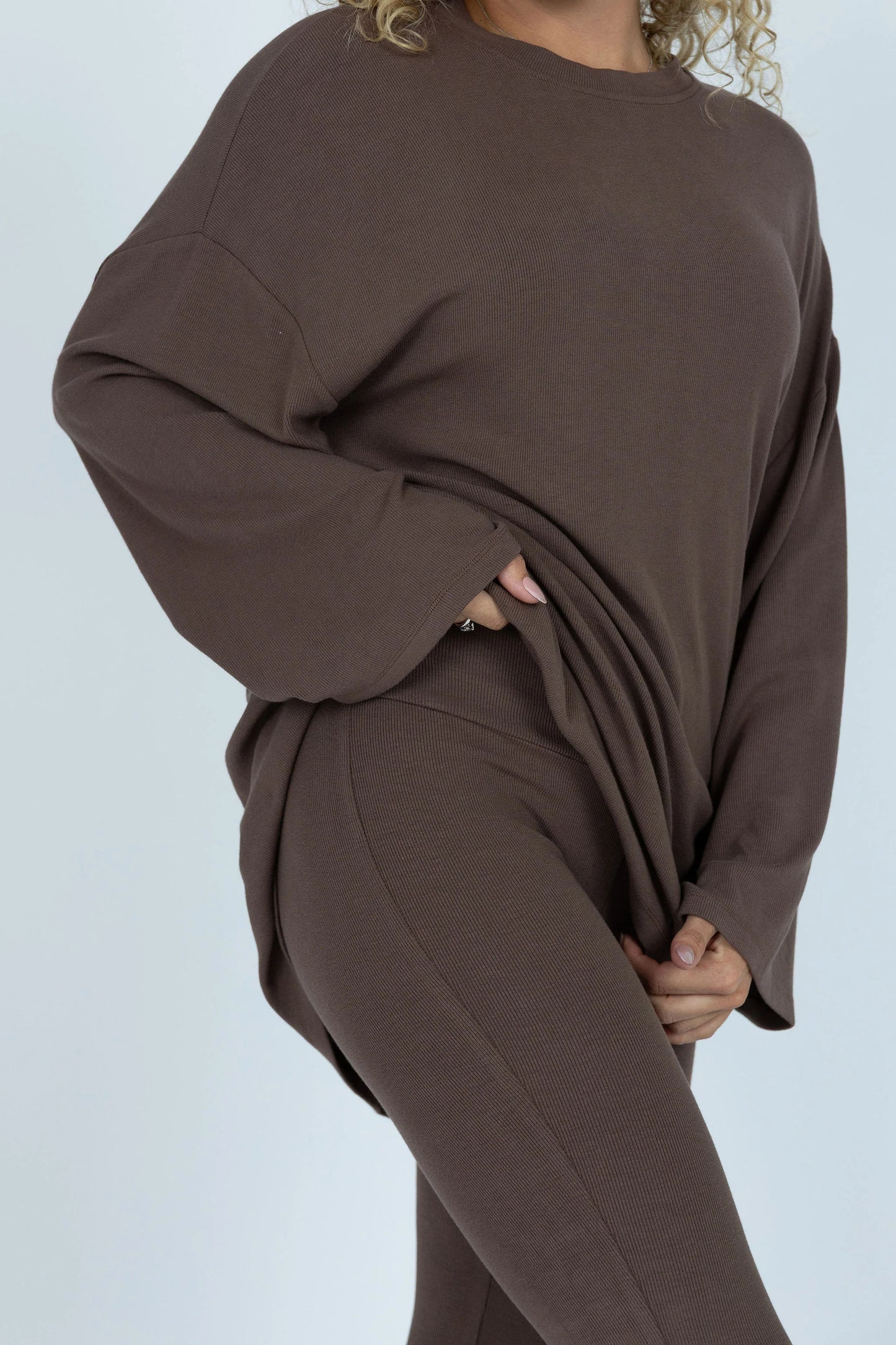 All Weekend Long Pant Set Long Sleeve Espresso