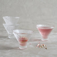 Pressed Clear Martini Glasses - Set of 4