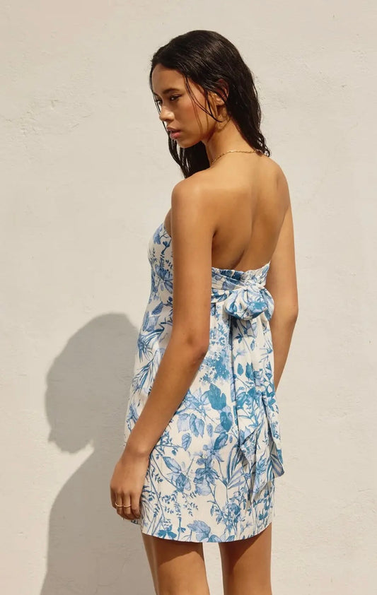 Love Letter Strapless Tie Back Mini Dress